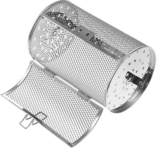 TOPBATHY Parrilla De Acero Inoxidable Horno De Aire Accesorios Para Horno Cesta Redonda Para Asador Tambor Tostador De Café Cestas De Parrilla Giratoria Canasta Castaña Fruta Seca