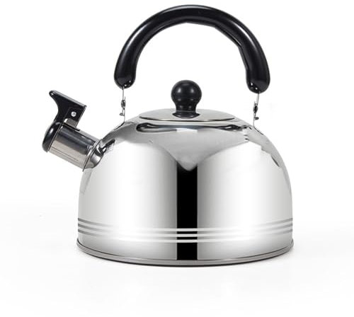 EBbels Wasserkessel Teekessel, 3L Edelstahl Herdplatte Pfeifender Teekessel Mit Klappbarem Anti-Hitze-Griff, Camping-Wasserkocher Für Gasherde, Induktion, Herd Und Elektroherde