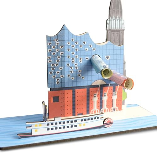 Hamburg Karte - Elbe Hamburg 3D-Holzkarte | Geldgeschenke, Hamburg Souvenir, Hamburg Dekoartikel, Gutschein, Reisegutschein Für Städtereise Nach Hamburg