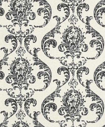 Rasch Tapeten 315608 - Vliestapete mit Ornamenten in Schwarz und Weiß aus der Kollektion Color your life - 10,05 m x 0,53 m (LxB)
