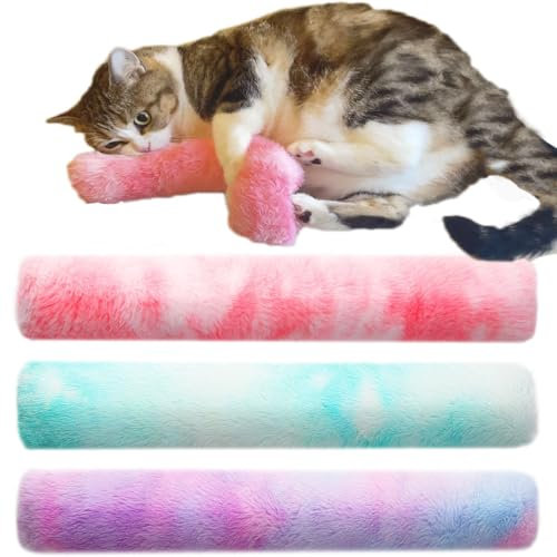 Coogime 3 Stück Katzenspielzeug, Katzenminze Katzenkissen, weiches und langlebiges Spielzeug für Katzen, interaktives Katzen-Kicker-Spielzeug (bunt)