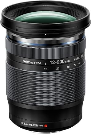OM SYSTEM M.Zuiko Digital ED 12-200mm F3.5-6.3 lens, universal zoom, suitable for all MFT cameras (Olympus OM-D & PEN models, Panasonic G-series), black