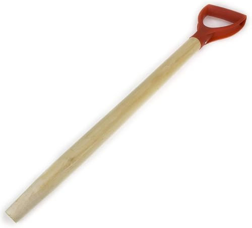 Equip247uk D Poly Top Handle Spare Replacement Wood Wooden Shaft Garden Fork Shovel Spade With 2 Rivets for fitting.