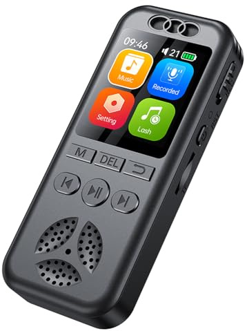 Digitaler Voice Recorder 64 GB, Sprachaktivierte Audioaufnahme, Rauschunterdrückung mit Wiedergabe, MP3-Musik-Player, 280 Stunden Aufnahmedateien, Gerätehalterung,