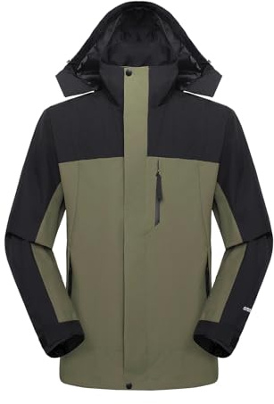 LHHMZ Veste imperméable d'extérieur pour hommes, Manteau de randonnée coupe-vent, Veste décontractée de tous les jours, Manteau de travail avec capuchon