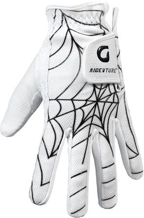 AIGEVTURE Golf Gloves Kids Junior Toddlers Left Hand Children's Premium Youth Golf Gloves Boys Girls Black and White Medium,Age5-7