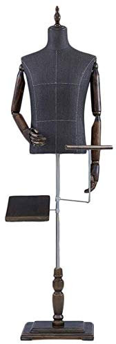 SHANYAYALI Schneiderpuppe für Männer, Büste, Massivholzarm mit Schuhregal, Hosenregal, verwendet für Kleidung, Präsentationsständer (B)