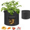 Vivo Technologies Potato Grow Bags, 2 Pack 10 Gallon with Windows Breathable Fabric and Handles Plant Vegetable Growing Bag, Planting Bags for Potato, Carrot,Vegetable and Fruits