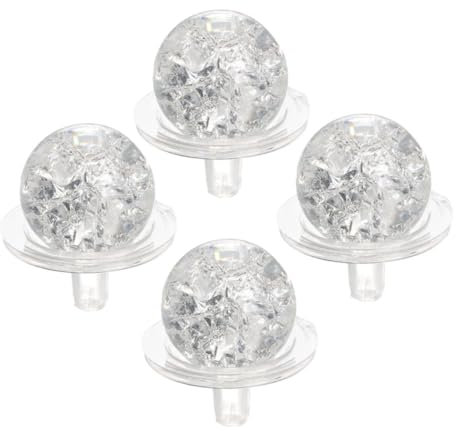Ciieeo 4sets Cracked Glass Ball Ornament for Desktop Glass Ball Decoration Diy Fountain Cracked Decor for Garden Water Features