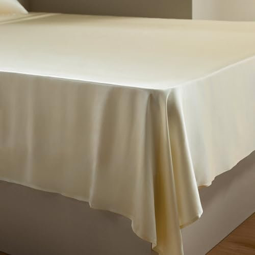 Lenzuola in 100% pura seta Charmeuse 19 momme gelso seta giglio bianco singolo 180 x 275 cm