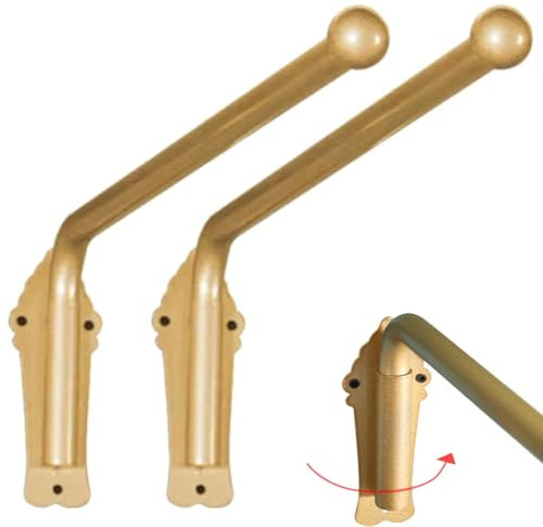 2st svängarmsgardinstång, stativ draperiarm, kraftiga svängstänger, för sidopaneler Fönstergardindisplaystativ Draperiarm (guld)(20in)