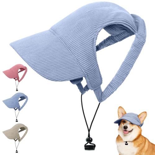 OFFCUP Berretto da Baseball per Cani Regolabile Cappello da Baseball per Cani con Fori per le Orecchie Cappello Sportivo da Viaggio Cappellino di Protezione Solare per Animale Domestico (Blu, XS)