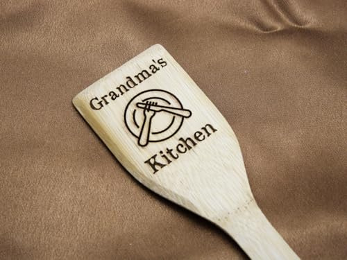 Handmade Wooden Engraved Personalised Spatula Spoon - Grandma's Kitchen