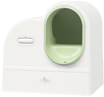 Caja de Arena for Gatos Cerrada con cajón, a Prueba de Salpicaduras, for Espacios Grandes(White)