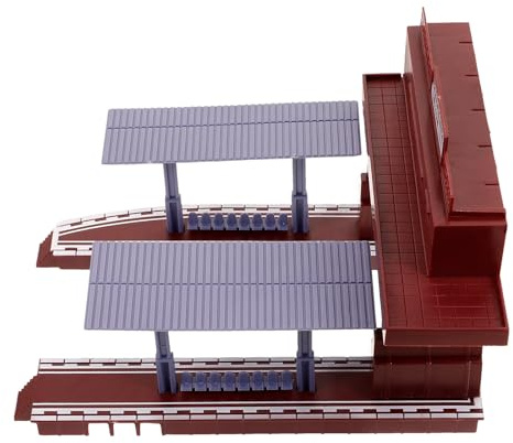 Healeved Railway Station Platform Model for – Plastic Simulation Train Platform Accessory, DIY Pretend Playset for Educational Train Track Scenes
