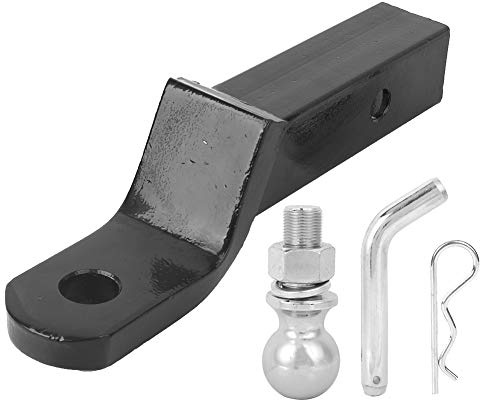 MotorMinds Kit braccio per rimorchio Perno per rimorchio a sfera per gancio di traino in acciaio resistente Accessorio per traino per camion SUV Dirt Bike Finitura a specchio argen