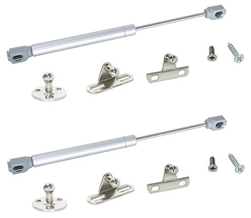 Gedotec Klappenbeschlag Klappen-Feder für Möbelklappen Gasdruckfeder Möbel-Bau | 150 Nm (15 kg) | Länge 268 mm | Gasdruckdämpfer KOMPLETT SET | 2 Set - Klappenhalter Küche inkl. Befestigungsmaterial