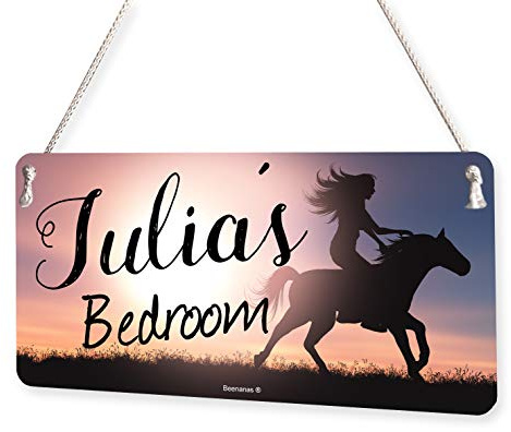 Beenanas Horse Riding Girl Horses Personalised Childs Bedroom Door Sign Name Plaque