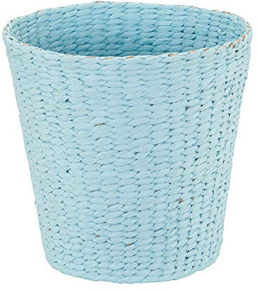 Household Essentials Corbeille à déchets en osier | Corde en papier bleue