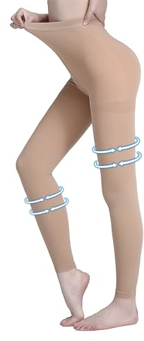 AMZAM® Medizinische Kompressionsstrumpfhose für Damen und Herren, 15–20 mmHg graduierte Kompressionsleggings, blickdichte fußlose hüfthohe Kompressionsstrümpfe für Ödeme, Krampfadern, nach Operationen