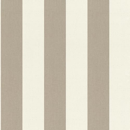 Rasch Tapete 542714 - Vliestapete mit Blockstreifen in Braun und Creme - 10,05m x 0,53m