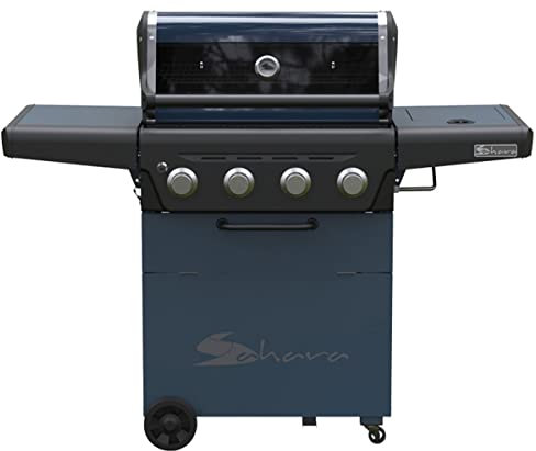 Sahara - Barbecue à gaz mobile Sahara 18,7 kW, Cuisson polyvalente 4 brûleurs + 1 bruleur latéral - BBQ Idéal pour 8 à 10 convives