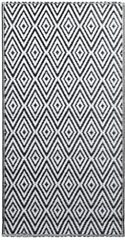 vidaXL Alfombra de Exterior ARAKIL Blanca y Negra 160x230 cm PP