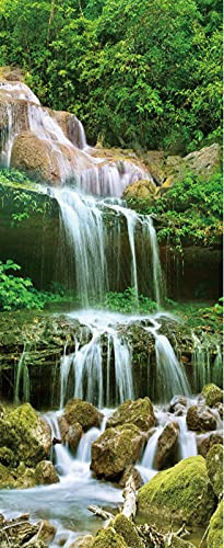 A.Monamour Türtapete Selbstklebend Türfolie Türposter 3D Wasserfall In Der Wald Naturlandschaft Vinyl Folie Türdeko Tapete Wandbild Türaufkleber Türtattoo 77 x 200 cm