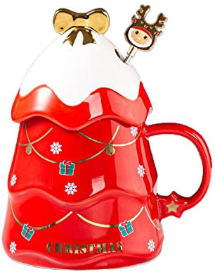 Livecitys Weihnachtsbecher Zarte saisonale Geschenkwasser-Becher tragbarer bequemer Griff rot