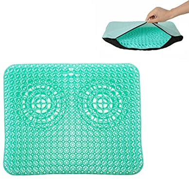 Neues Gel Sitzkissen,Multifunktions-Gel-Kissen Cool / Atmungsaktiv Hochelastisches Stuhlstützkissen Entlastet Hüftmüdung für Rollstühle,Bürostühle,Autositze,Rollstuhl (mit rutschfestem Sitzbezug)