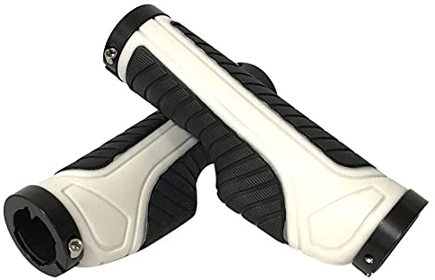 Fahrrad Lenkergriffe, 1 Paar Weich Gummi rutschfest Lenker Griff Ergonomisch Stoßfest Handgriffe Lenkergriffe für Mountainbike, Downhill, Trekkingrad, E-Bike, Crossbike, Fixie, Dirt-Bike,Weiß