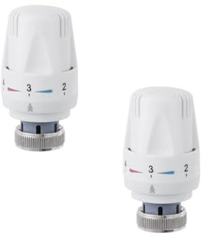 Lokatall TRV, 2 valvole termostatiche per termostato, testa di ricambio M30 x 1,5, universale, valvola di controllo della temperatura per casa e ufficio, bianco