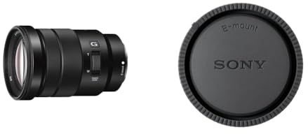 Sony E PZ 18-105 mm f/4.0 G | APS-C, Power Zoom Lens (SEL18105G) & ALC-R1EM Rear Lens Cap for E Mount Lenses, Black