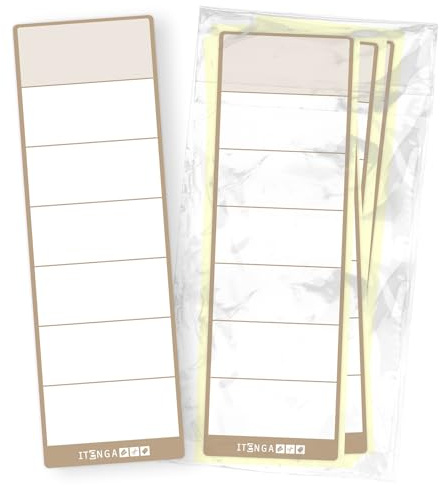 itenga 50x Ordneretiketten Ordnerrückenschild für breite Ordner I Aufkleber für Ordnerrücken selbstklebend aus Haftpapier 6x19cm (latte macchiato)