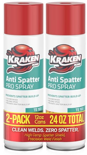 Kraken Bond Anti Spatter Welding Spray - (2x12oz) Anti-Splatter Aerosol Spray for MIG, TIG Tips, Protects Surfaces & Materials, Non-Flammable, Safe for Workpieces and Jigs, 2 Pack
