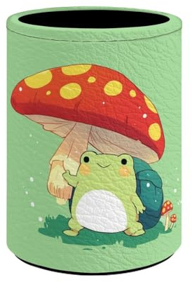 Upetstory Porte-crayons en forme de grenouille en forme de champignon - Pot à stylos - Pochette décorative pour pinceaux de maquillage - Cadeau pour femmes, adolescentes, filles, garçons et enfants