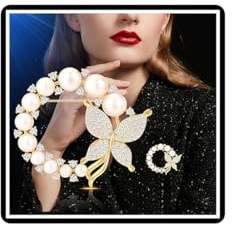 Perle Rose Blume Brosche Kristall Schmetterling Weizenohr Corsage Strass Kamelie Anzug Rock Mantel Abzeichen Accessoires für Frauen Damen