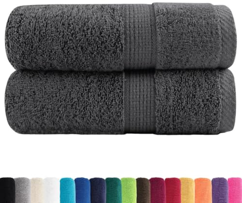 vidaXL Premium gästhanddukar SOLUND 2 st antracit 30x50cm 600gsm