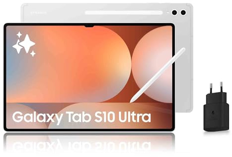 Samsung Galaxy Tab S10 Ultra 14.6'' WiFi 256 Go, Tablette Android avec Galaxy AI, Argent, S Pen + Chargeur Secteur Rapide 25W Inclus, Version FR