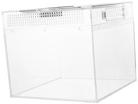 Yardwe Reptilien Fütterungsbox Mit Transparentem Gehäuse Und Schiebedeckel Magnetisch Abdichtend Belüftet Und Sicher Für Kleine Reptilien Spinnen Frösche Eidechsen Und Schildkröten Geeign