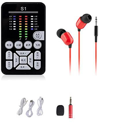 FHPEWXDG Mélangeur Audio Professionnel, Carte Son S1 Live, Casque USB Externe, Microphone, Carte Son de Diffusion en Direct pour téléphone Portable, Ordinateur PC