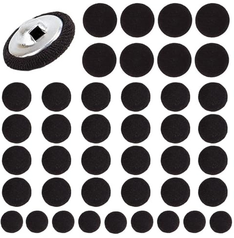40 Pcs Black Cloth Covered Buttons with Metal Shank, 3 Sizes Round Sewing Buttons for Shirts Coats Dresses Blouses Craft Projects