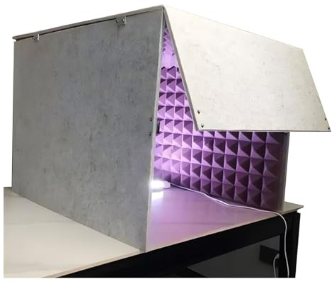 HTRY Portable Vocal Booth, Desktop Soundproof Cover, Studio Mic Sound Absorbing Foam, For Recording, Singing, Game Live Streaming, Voice Chat(Size:60×60×60×20cm,Color:Purple)