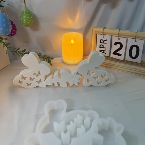 Silikonformen Ostern Hase, Silikonformen Gießformen Ostern, 3D Silikonformen Gießformen Ostern Hase, Schmetterlingsförmiges Design In Der Mitte. Karotte Hase Silikonform(Kaninchenkarotte)