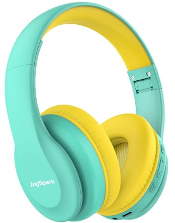 JoySpark Bluetooth Kinder Kopfhörer, Kinderkopfhörer Over-Ear mit 85/94dB Lautstärkebegrenzung, 60 Stunden Spielzeit, Bluetooth 5.3, eingebautes Mikrofon (Grün)