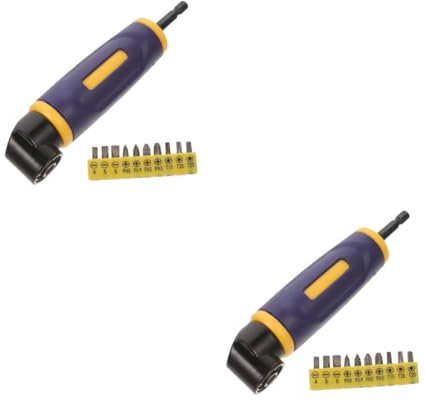 UKCOCO 2 Sets Angle Drill Driver Right Angle Driver Drill Bit Set Vanadium Steel for Easy Replacement