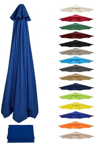 GZDXBF Ersatz Bezug Terrassenschirm, Sonnenschirm Ersatzbezug Anti-Ultraviolett Gartenschirm Stoff Ersetzen - 6 Rippen/8 Rippen(Royal Blue,8 RIBS/200CM(6.5FT))