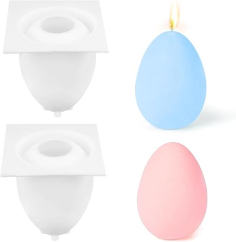 2 st silikonform påsk, ljus äggform silikonformer, ägg gjutform ägg gjutformar silikon, gör-det-själv ljusform silikon påskäggform, påsk silikonform ljus för påskpresenter