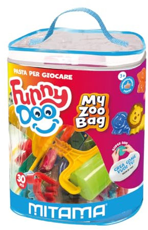Mitama Funny DOO Knete Bastel-Set mit 14 Dosen Massknete, Tieren, Knetwerkzeug, Zubehör und Aufklebern, kreatives Spielzeug für Kinder ab 3 Jahren, für Mädchen und Jungen