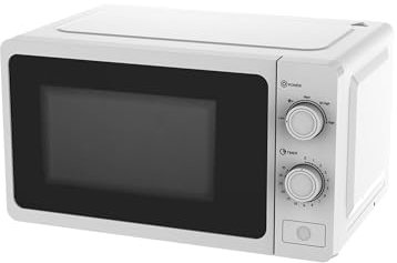 Forno Microonde con Grill 20L, Forno a Microonde Multifunzione, Microonde Piccolo 800W, Regolazione Manuale, Funzione Grill, Timer 1-35 Min, Dimensioni 45,1x31,9x25,4 cm